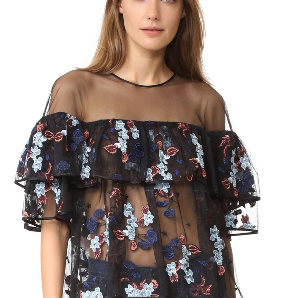 Cinq a Sept Ruffle Korus Top